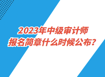 2023年中級(jí)審計(jì)師報(bào)名簡章什么時(shí)候公布？