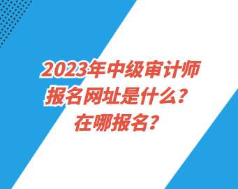 2023年中級審計師報名網(wǎng)址是什么？在哪報名？