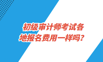 初級(jí)審計(jì)師考試各地報(bào)名費(fèi)用一樣嗎？