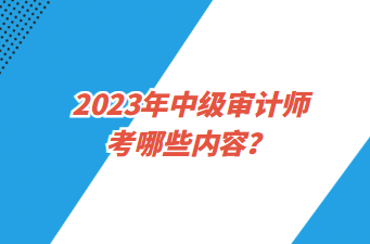 2023年中級審計師考哪些內(nèi)容？