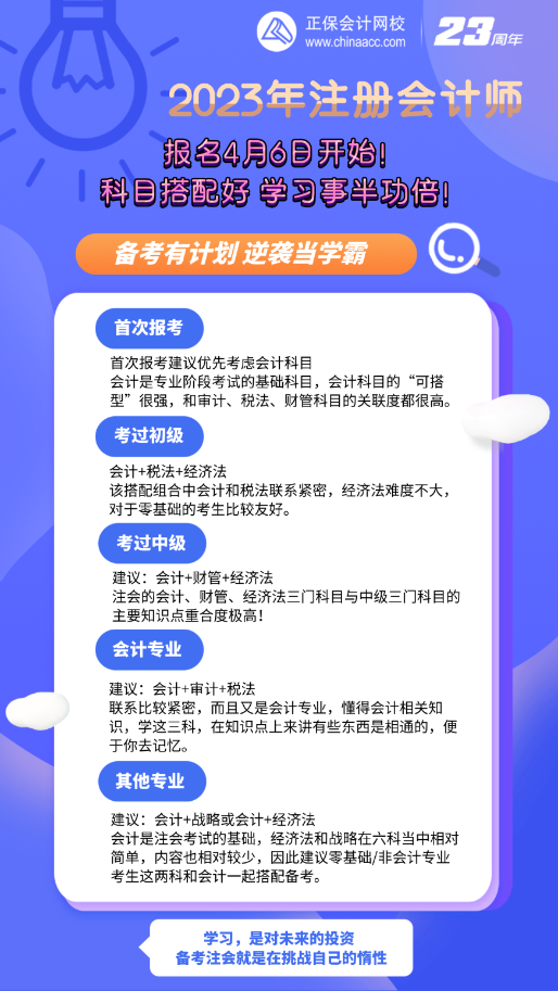 還沒決定報考哪科？注會報名4月6日開始 科目搭配攻略！速看>