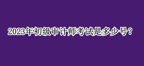 2023年初級(jí)審計(jì)師考試是多少號(hào)？