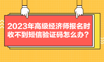 2023年高級經(jīng)濟(jì)師報名時收不到短信驗(yàn)證碼怎么辦？