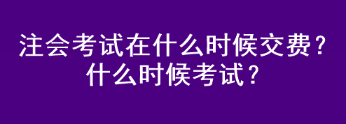 注會考試在什么時候交費？什么時候考試？