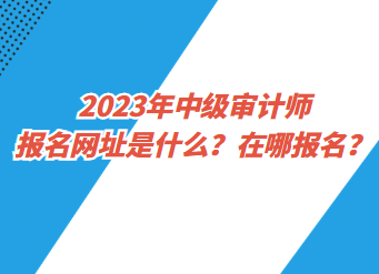 2023年中級審計師報名網(wǎng)址是什么？在哪報名？