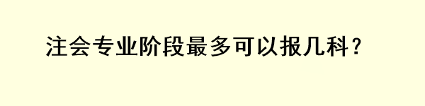 注會專業(yè)階段最多可以報幾科？