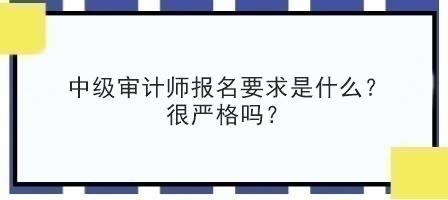 中級審計(jì)師報(bào)名要求是什么？很嚴(yán)格嗎？