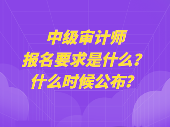 中級(jí)審計(jì)師報(bào)名要求是什么？什么時(shí)候公布？