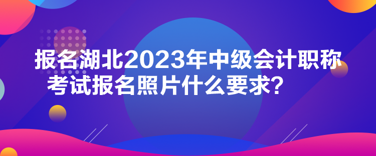 報名湖北2023年中級會計職稱考試報名照片什么要求？