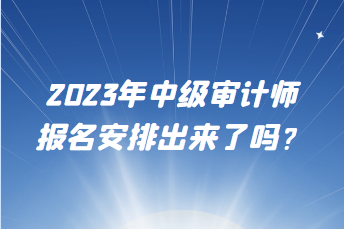 2023年中級(jí)審計(jì)師報(bào)名安排出來了嗎？