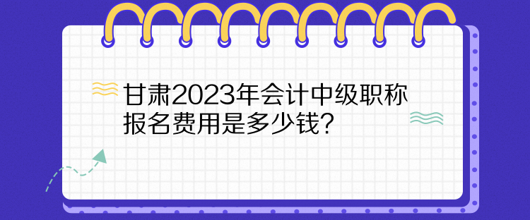 甘肅2023年會計中級職稱報名費用是多少錢？