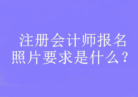 注冊會計師報名照片要求是什么？