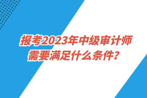 報(bào)考2023年中級審計(jì)師需要滿足什么條件？