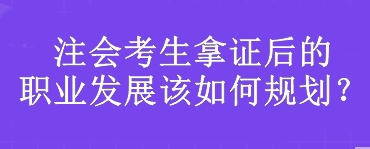 注會(huì)考生：拿證后的職業(yè)發(fā)展該如何規(guī)劃？