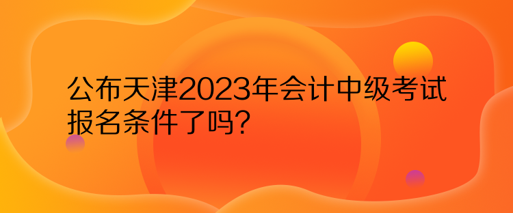 公布天津2023年會計中級考試報名條件了嗎？