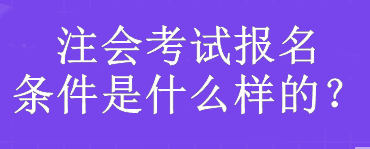 注會(huì)考試報(bào)名條件是什么樣的？