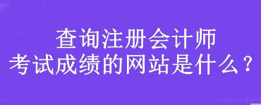 查詢注冊(cè)會(huì)計(jì)師考試成績(jī)的網(wǎng)站是什么？