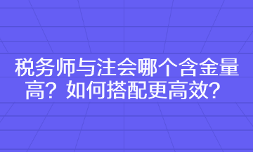 稅務(wù)師與注會哪個含金量高 如何搭配更高效？