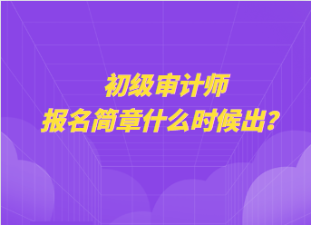 初級審計師報名簡章什么時候出？