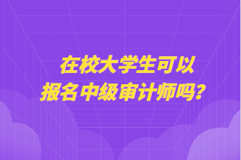 在校大學(xué)生可以報(bào)名中級(jí)審計(jì)師嗎？