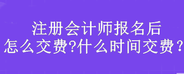 注冊會計師報名后怎么交費?什么時間交費？