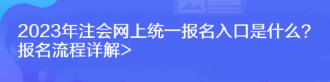 2023年注會(huì)網(wǎng)上統(tǒng)一報(bào)名入口是什么？報(bào)名流程詳解>