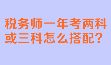 稅務(wù)師一年考兩科或三科怎么搭配？