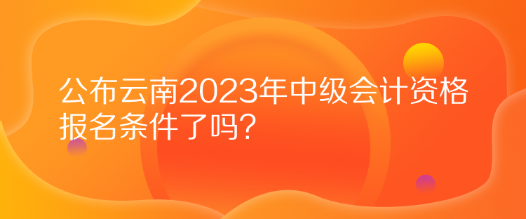 公布云南2023年中級會計資格報名條件了嗎？