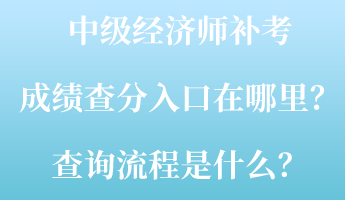 中級經(jīng)濟(jì)師補(bǔ)考成績查分入口在哪里？查詢流程是什么？