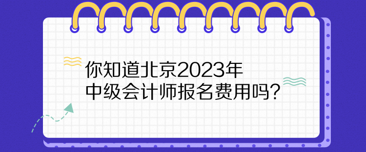 你知道北京2023年中級會計師報名費用嗎？