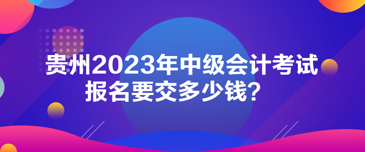 貴州2023年中級(jí)會(huì)計(jì)考試報(bào)名要交多少錢(qián)？