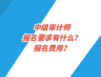 中級審計師報名要求有什么？報名費用？