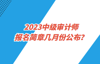 2023中級審計師報名簡章幾月份公布？