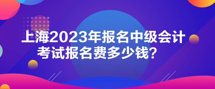 上海2023年報(bào)名中級(jí)會(huì)計(jì)考試報(bào)名費(fèi)多少錢？