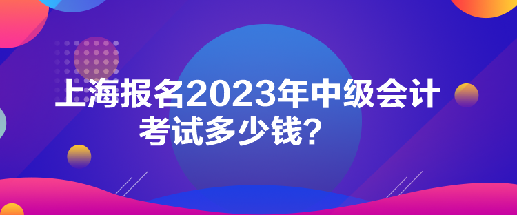 上海報名2023年中級會計考試多少錢？