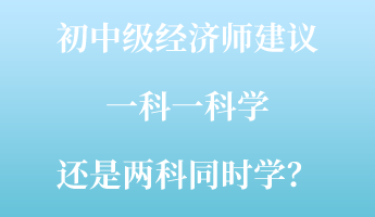 初中級(jí)經(jīng)濟(jì)師建議一科一科學(xué) 還是兩科同時(shí)學(xué)？