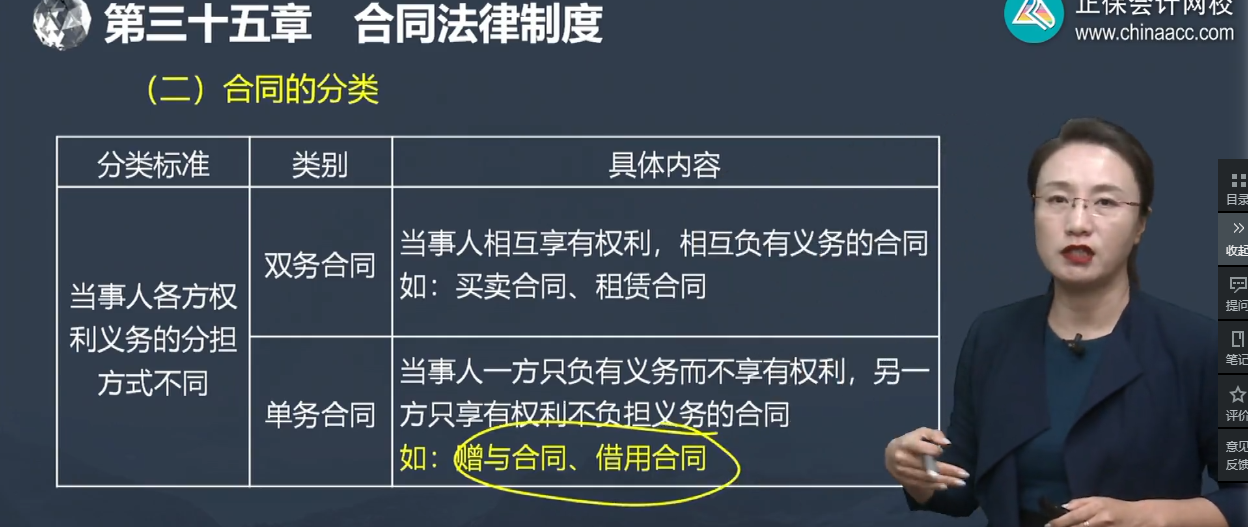 中級經(jīng)濟師《經(jīng)濟基礎知識》試題回憶：合同的分類