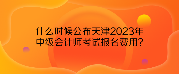 什么時候公布天津2023年中級會計師考試報名費用？