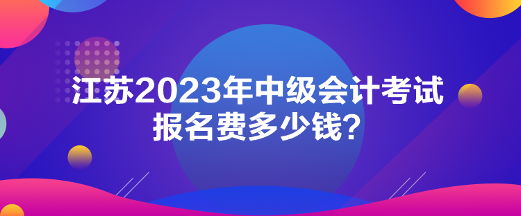 江蘇2023年中級(jí)會(huì)計(jì)考試報(bào)名費(fèi)多少錢(qián)？