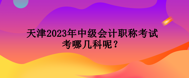 天津2023年中級(jí)會(huì)計(jì)職稱考試考哪幾科呢？