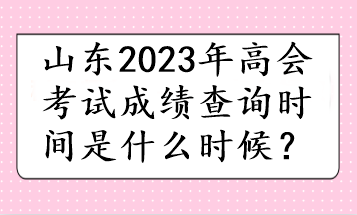 山東2023年高會考試成績查詢時間是什么時候？