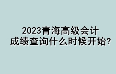 2023青海高級(jí)會(huì)計(jì)成績(jī)查詢什么時(shí)候開始？