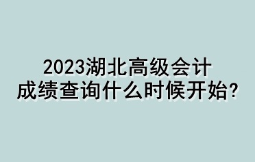 2023湖北高級(jí)會(huì)計(jì)成績(jī)查詢(xún)什么時(shí)候開(kāi)始？