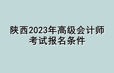 陜西2023年高級會計師考試報名條件