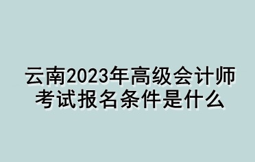 云南2023年高級會計師考試報名條件是什么？