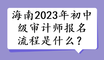 海南2023年初中級(jí)審計(jì)師報(bào)名流程是什么？