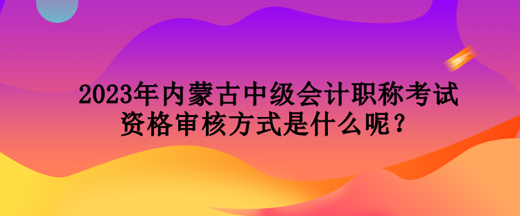 2023年內(nèi)蒙古中級(jí)會(huì)計(jì)職稱考試資格審核方式是什么呢？