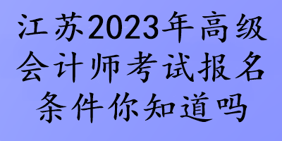 江蘇2023年高級(jí)會(huì)計(jì)師考試報(bào)名條件你知道嗎