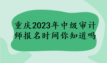 重慶2023年中級審計(jì)師報(bào)名時間你知道嗎