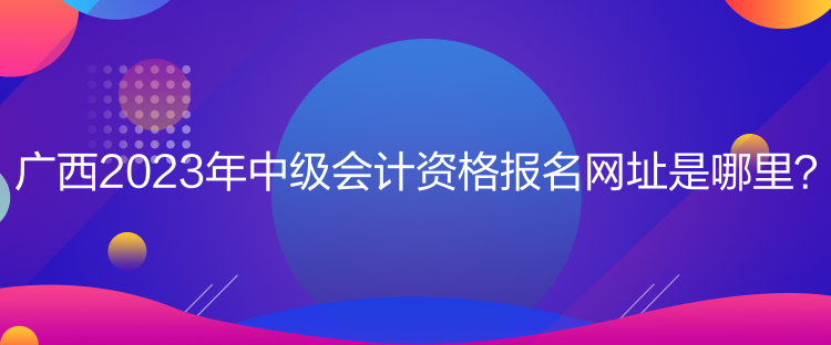 廣西2023年中級會計資格報名網(wǎng)址是哪里？